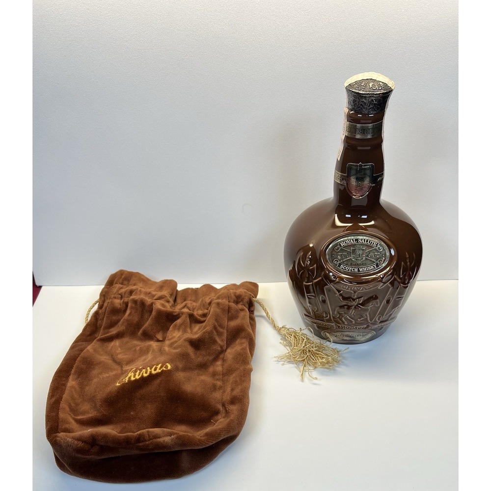 Chivas Royal Salute 21 Years Old Whisky Brown Bottle In Box With Velvet BagEMPTY